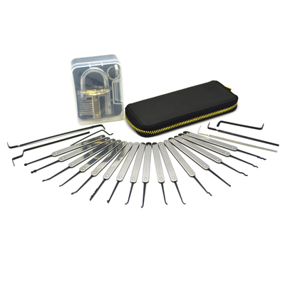 comprar Herramientas de cerrajería de acero inoxidable 22pcs Selección de cerradura automática Con candado de práctica transparente Fabricación en línea