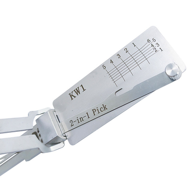 comprar Lishi Casa Cerradura Pick Plata Cerradura de puerta de acero inoxidable Lishi 2 en 1 Selecciones Herramienta Kw1 Cerradura Set Decodificador Fabricación en línea