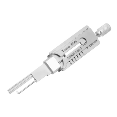 comprar Iseo R6 SS304 civil Lishi herramientas de recogida de cerraduras 2 en 1 herramientas de cerrajería de automóviles conjunto de llaves eléctricas Fabricación en línea