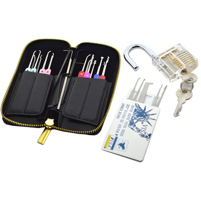 comprar Acero inoxidable 22 piezas Selección de bloqueo + Kit de bloqueo de tarjeta de crédito + Cerradura de práctica transparente Fabricación en línea