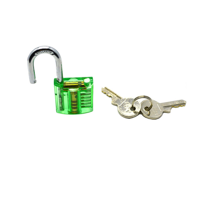 comprar Cerradura transparente versión mini Cerradura de práctica verde para herramientas de cerrajería Fabricación en línea