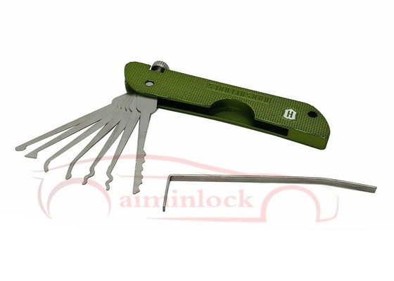 comprar Herramientas de cerrajería Haoshi Plegable 7 en 1 Conjunto de recogida de cerraduras Herramientas de cerrajería (verde) Fabricación en línea