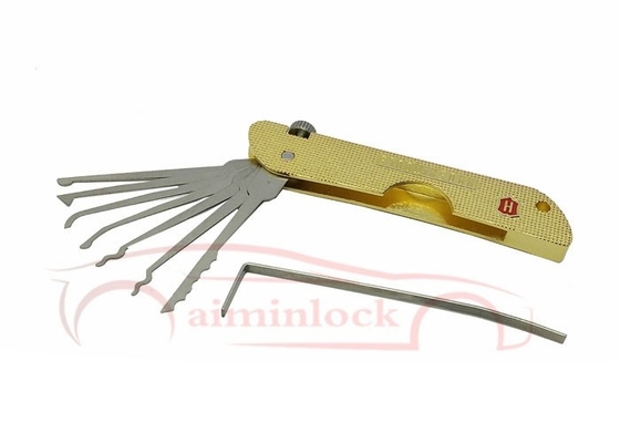 comprar Conjunto plegable de recogida de cerraduras 7 en 1 Herramientas de cerrajería Haoshi Herramientas de cerrajería plegables (amarillo) Fabricación en línea