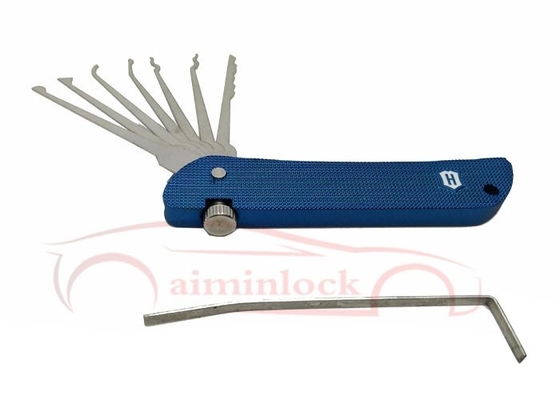 comprar Conjunto plegable de recogida de cerraduras 7 en 1 Herramientas de cerrajería Haoshi Herramientas de cerrajería plegables (azul) Fabricación en línea