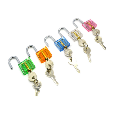 Colorido Mini Versión de la Palabra Transparente Conjuntos de Cerradura de Práctica 5pcs